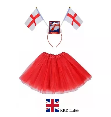 ENGLAND ST GEORGE FLAG TUTU COSTUME World Cup Party Fancy Dress Accessory Lot UK • £4.99