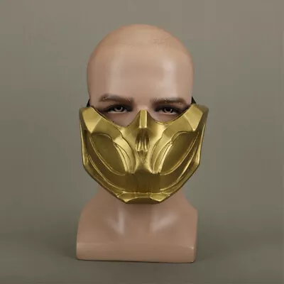 Mortal Kombat 11 MK11 Mask Scorpion Man Cosplay Helmet Gold Half Face Halloween • $23.99