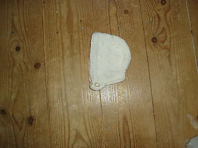 New Hand Knitted Traditional Style Cream Baby Bonnet Size Newborn  • £4