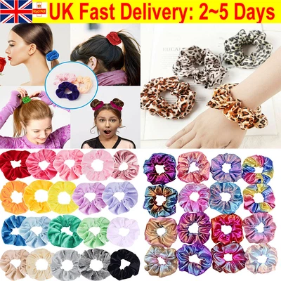 £4.99 • Buy 40pcs Pack Hair Scrunchies Velvet Scrunchy Bobbles Elastic Hair Bands Holder UK