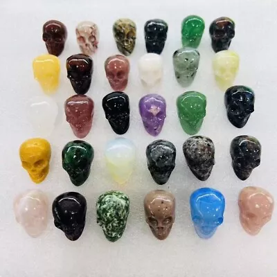 20pc Natural Mix Crystal Quartz Carved Crystal Mini Skull Reiki Healing Random • $7.50