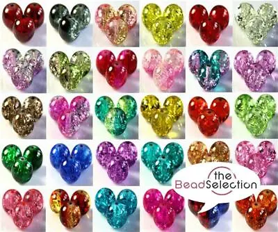 £2.49 • Buy BUY ANY 6 PAY FOR 3 CRACKLE GLASS BEADS ROUND 200x 4mm 100x 6mm 50x 8mm 25x 10mm
