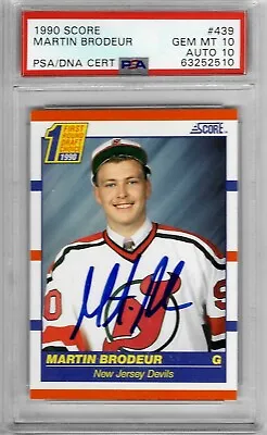 1990 Score #439 Martin BRODEUR - PSA 10+++ RC HOF DNA Auto • $499.99