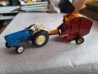 Vintage Britains Ford Super Major 5000 Diecast Tractor & Vermeer Baler Vgc • $31.56