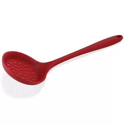 Silicone Slotted Spoon Soup Strainer Skimmer Slotted Spoon Mesh Ladle Spoon • £8.99