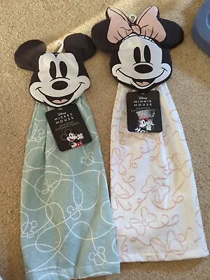 Mickey And Minnie Mouse Hanging Kitchen Towels Disney Home Decor NWT • $19