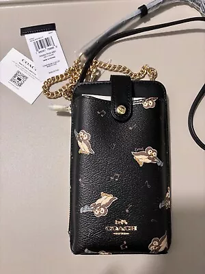 NWT Coach Phone Crossbody Bag With Penguin Print Black Multi • $182.92