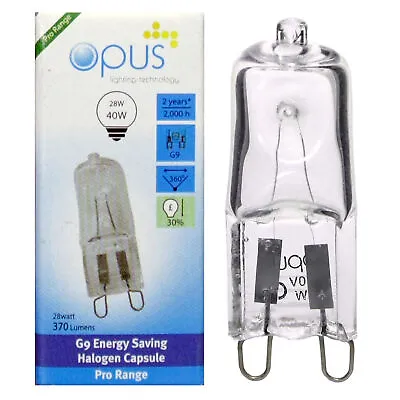 £3 • Buy 2 X 28W = 40W Halogen Capsule Bulbs G9 Dimmable Energy Saving Lamps Warm White
