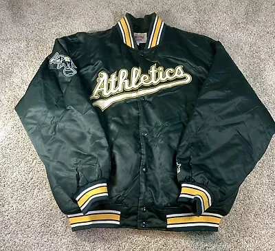 Vintage Oakland  Athletics A’s Starter Diamond Collection Satin Green Jacket XL • $119.99