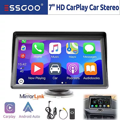 ESSGOO 7'' Wireless Carplay Android Auto Car Radio BT Touchscreen GPS Navigation • $47.17