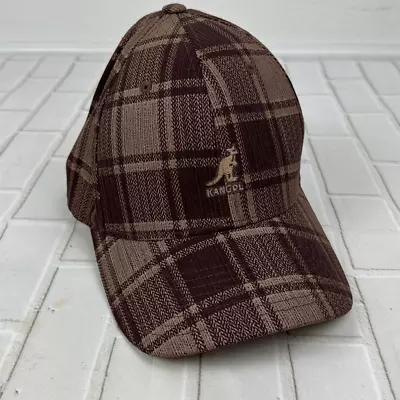 Kangol Flexfit Hat Cap Plaid Herringbone Check Kangaroo Brown Khaki L / XL • $16