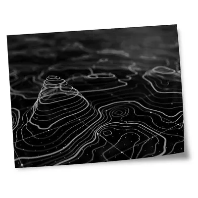 8x10  Prints(No Frames) - BW - 3D Topographic Map Geography  #42404 • $6.30