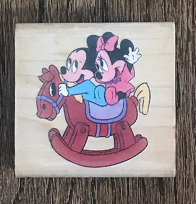 Disney Babies~Mickey Minnie Mouse Rocking Horse~Rubber Stampede Stamp 333-E • $7.50