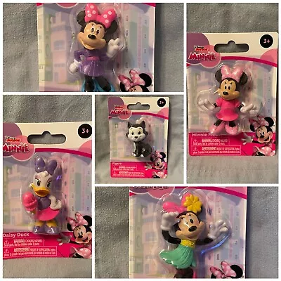 NEW Disney Junior Minnie Mouse Daisy Figaro 5 Mini Figures Toys Cake Toppers • $19.95