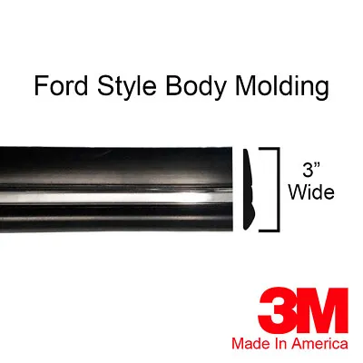 Ford 3  Chrome Side Body Trim Door Molding Rocker F150 Bronco - 1/4 Roll - 72  • $32.99