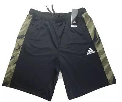 Adidas Men's Feel Strong Camo Shorts Large Black RFID Training Athletic MSRP$30 • $25.95