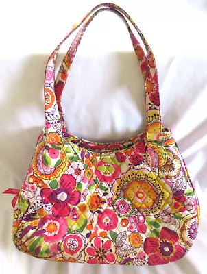 Vera Bradley Quilted Emily Satchel Clementine Pinks Handbag Zip VGUC • $25