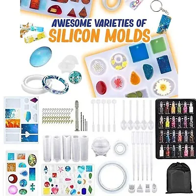 £9.99 • Buy Silicone Resin Casting Epoxy Moulds Kit For Jewellery Making With A Storage Bag