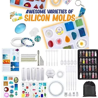 £9.99 • Buy Silicone Resin Casting Epoxy Moulds Kit For Jewellery Making With A Storage Bag