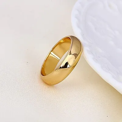 9ct 9K Yellow Gold Plated Men Women Plain Wide Wedding Band Ring Various Size • £6.99