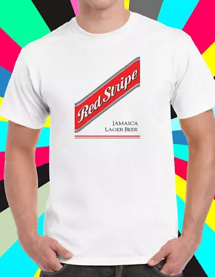 Red Stripe Jamaican Lager Retro White Tee T Shirt Top UNOFFICIAL • £15.99