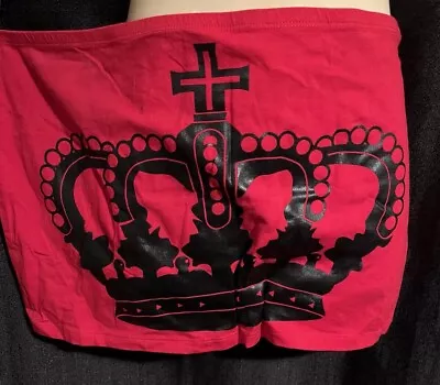 Micro Mini Skirt Red & Black Crown Theme NEW Beserk Size 14 Goth Punk Alternate • $3.99