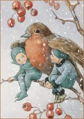 Winter Elves And Robin   :  Margaret Tarrant  : Archival Quality Art Print • £56.06