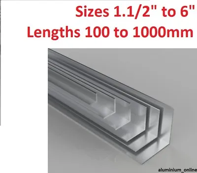 £82.29 • Buy ALUMINIUM EQUAL ANGLE 1.1/2  1.3/4  2  2.1/2  3  4  6  Inch Lengths To 1000mm
