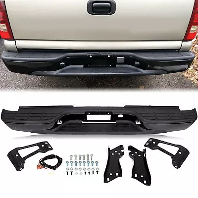 Chrome/ Black Complete Rear Bumper For Chevy Silverado GMC Sierra 1500 1999-2007 • $116.85