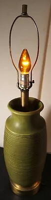 Mid Century Modern Lamp Pottery Ceramic Metal 1960's Avocado Green • $120