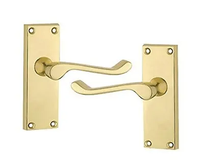 £7.37 • Buy 1 Pair VICTORIAN SCROLL Lever Latch HANDLES (Brass Or Chrome)