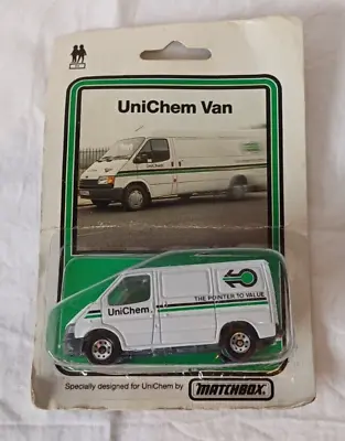 Vintage Matchbox 1986 Ford Transit UniChem Van 1:63 - Made In Macau By Lesney • £5