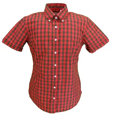 Relco Ladies Red Tartan Button Down Short Sleeved Shirts  • £39.99