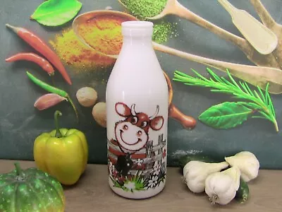 Vintage - Egizia Made In Italy - Milk Bottle With Fun Cow Image • $14