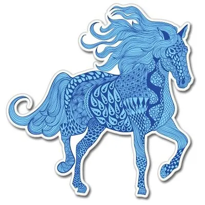 Horse Art Blue Vinyl Sticker - SELECT SIZE • $4.29