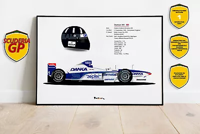 1997 Damon Hill Arrows A18 Helmet Stats F1 Print - Scuderia GP • £24