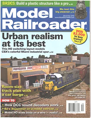 MODEL RAILROADER Magazine December 2013 Urban Realism Room Size Track Plan Barge • $14.99