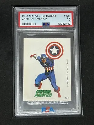 1980 Marvel Terrabusi Complete 30 Card Sticker Set Extra PSA  EX Captain America • $149