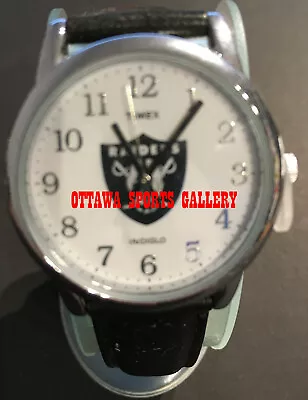 Timex Indiglo Licensed Nfl Watch With Leather Band • Oakland Raiders (m07) • $47.35