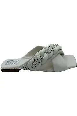 Vince Camuto Leather Chain Slide Sandals Azori Creamy White • $31.49