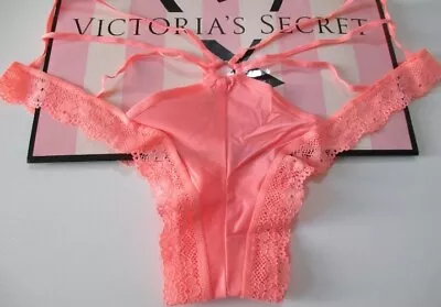 Victoria's Secret Very Sexy Size M Neon Orange Ring Strappy  Cutout Cheeky Panty • $9