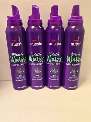 4 Pack New NO CAPS Aussie Miracle Soft Waves Mousse With Hemp Seed Oil • $17.49