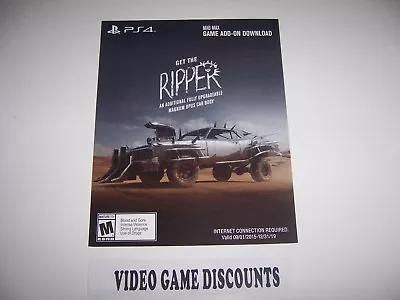 Mad Max Get The Ripper DLC Add-on Code For PlayStation 4 PS4 • $9.99