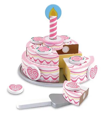 Triple-Layer Party Cake Wooden Play Food Toy Play-set - Melissa & Doug 14069 • £18.88