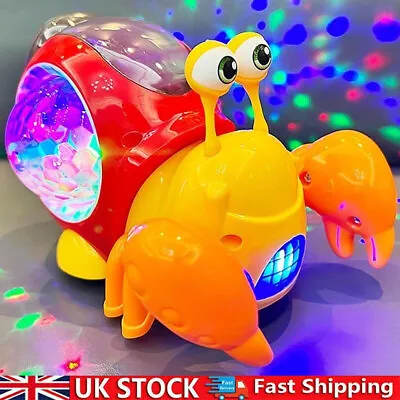 Infant Crawling Snail Baby Toy W/ RGB Music Light Dancing For 1-5 Year Old Kids • £9.95