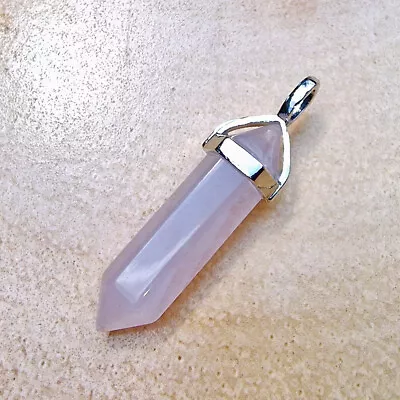 Natural Quartz Chakra Crystal Healing Point Cut Gemstone Pendant Reiki Necklace • £3.99