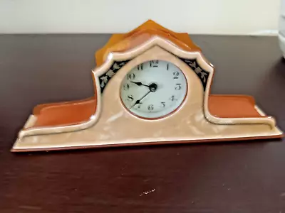 Early Art Deco Shades Of Orange Vintage Celluloid Dresser Clock • $39.99