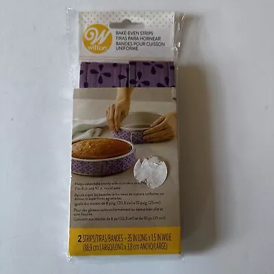 WILTON Bake-Even Strips 2pc For Baking Moist Level Cakes 415-0795 • £9.59