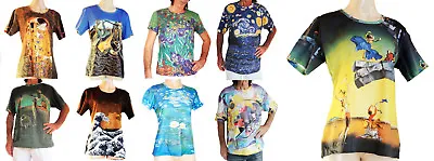 Famous ART PAINTINGS REPRODUCTION T-SHIRTS: Gustav Klimt Salvador Dali C Monet • £16.97