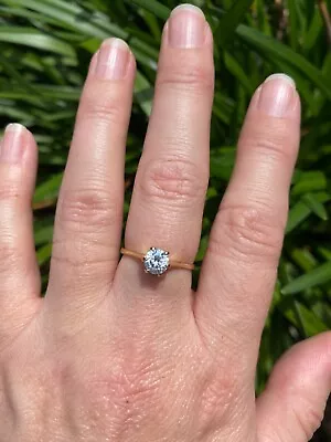 Solid 9ct (375) Yellow Gold 0.50ct Cubic Zirconia Solitaire Ring • $129